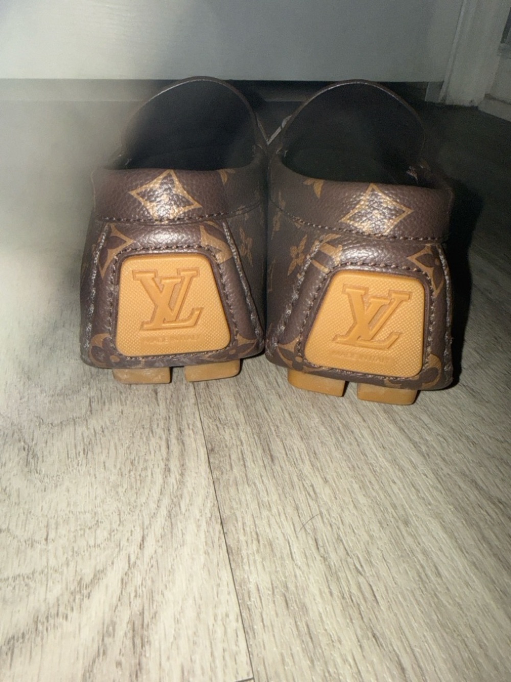 Louis Vuitton Brown Monogram Men's Driving Loafers - Picture 4 of 9